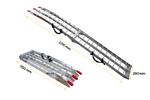 UNITRAILER ALR002 salokāmas rampas alumīnija rampas piekabēm 221 cm 680 kg ar jostu, 2 gabalu komplekts