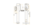 Izvelkams balsts ar UNITRAILER TJ5001+TJ5002A adapteri 1300 kg platformas piekabei 364-614 mm