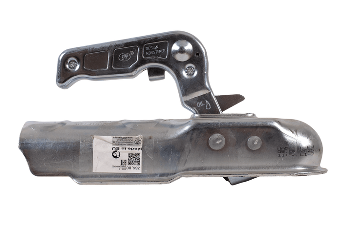 Шаровое сцепное устройство STEELPRESS ZSK-0750C для прицепа грузоподъемностью 750 кг с трубчатым дышлом диаметром 50 мм.