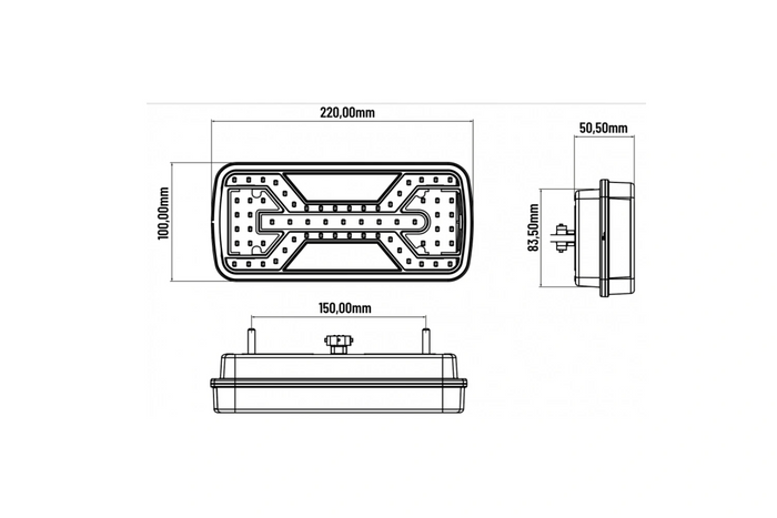 Задние фонари KAMAR X-SPIDER L2430+L2431, штыревой разъем 5PIN, 7 функций, левый+правый