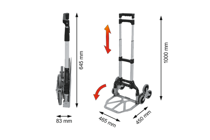 VOREL 78662 kāpņu ratiņi, 75kg transporta rati