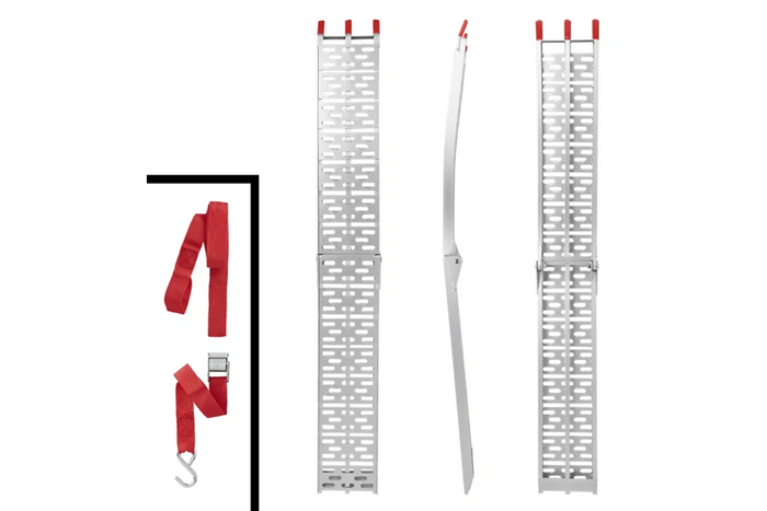 ProPlus 390096 salokāmas alumīnija rampas piekabēm 220 cm 680 kg 2 gabalu komplekts