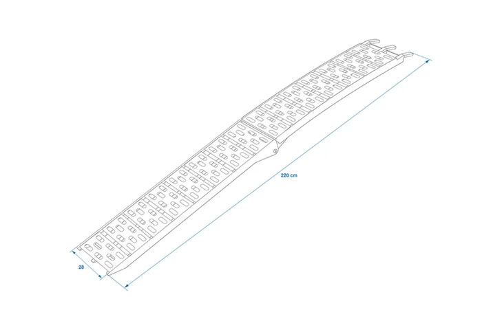 ProPlus 390096 salokāmas alumīnija rampas piekabēm 220 cm 680 kg 2 gabalu komplekts
