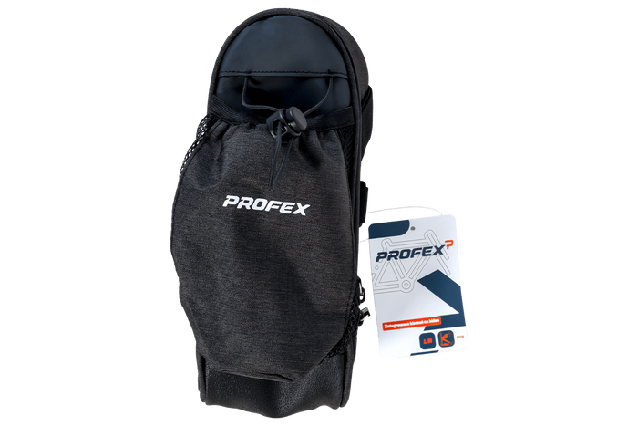 Велосипедная сумка PROFEX 82318 Long Black Lux с карманом для бутылки.