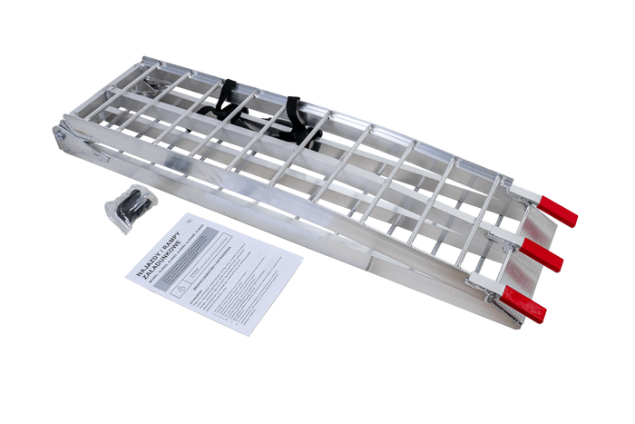 UNITRAILER ALR002 salokāma alumīnija rampa piekabei 221cm 340kg ar siksnu