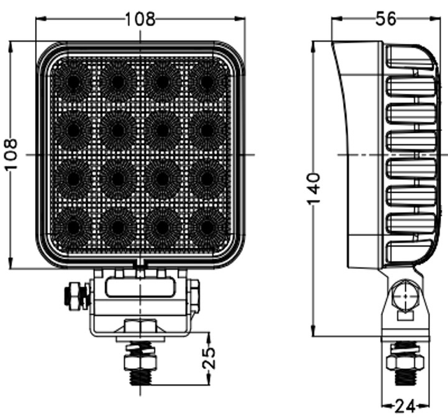 Светодиодный рабочий фонарь-рефлектор TT TECHNOLOGY TT.13364 64xLED 5120 Лм квадратный