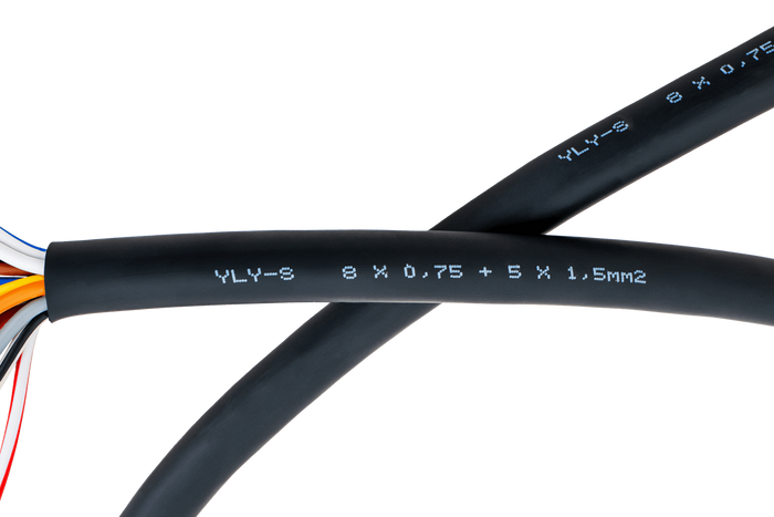 Электрический кабель HYBSZ YLY-S 8x0,75+5x1,5 тринадцатижильный - 1м