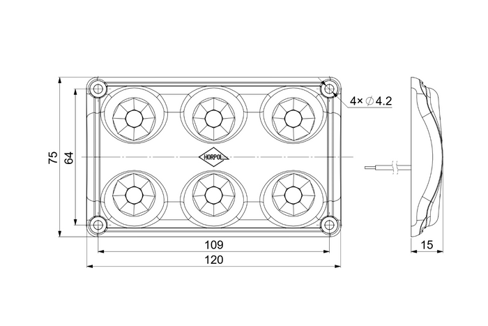 HORPOL LWD2185 LED 180lm automašīnas salona lukturis